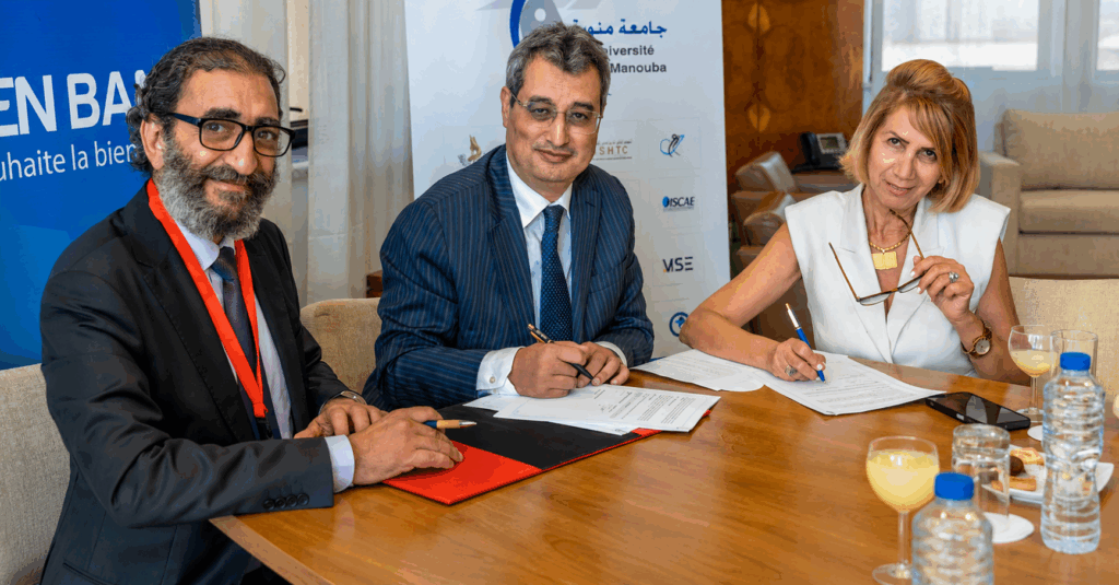 بنك الأمان يبرم شراكة استراتيجية مع جامعة منوبة والمدرسة العليا للتجارة بتونس لدعم الشباب، وتعزيز قابلية التشغيل، وتشجيع الابتكار.